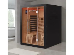 Artsauna Infrarotkabine Helsinki 150 mit Dual Technology Schwarz* Sitzbänke