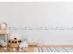 AS-Creation A.S. Création Borte selbstklebend Meerestiere Kinderzimmer 5 m x 15 cm Weiß-Blau