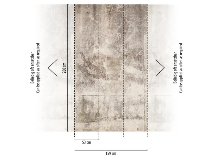 AS-Creation A.S. Création Fototapete Vlies Betonwand Vintage 159 cm x 280 cm Beige-Weiß FSC®* Fototapeten