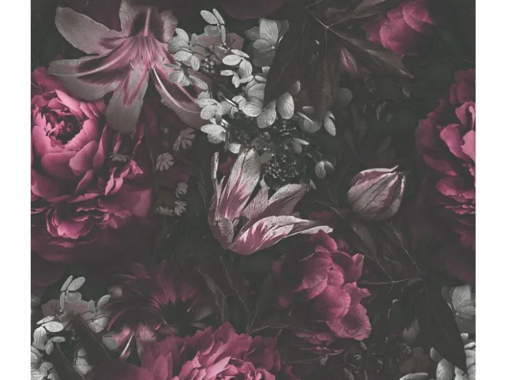 AS-Creation A.S. Création Vliestapete Blumen Lila Schwarz* Dekorative Tapeten