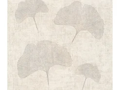 AS-Creation A.S. Création Vliestapete Designbook Ginkgoblatt Beige-Silber FSC®* Dekorative Tapeten