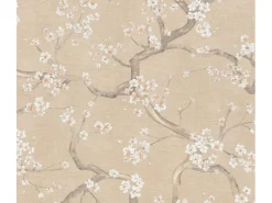 AS-Creation A.S. Création Vliestapete Floral Creme Braun Weiß Metallic 10,05 m x 0,53 m