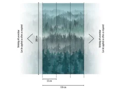 AS-Creation A.S. Creation Fototapete Wald 1,59 m x 2,8 m Blau-Grau FSC®* Fototapeten