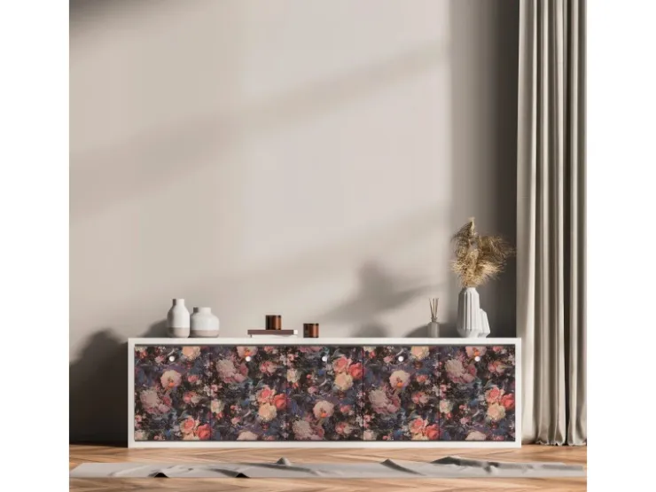 AS-Creation AS Creation Tapete Pop Up Panel Selbstklebend Blumen 250 x 52 cm Blau-Rosa FSC®