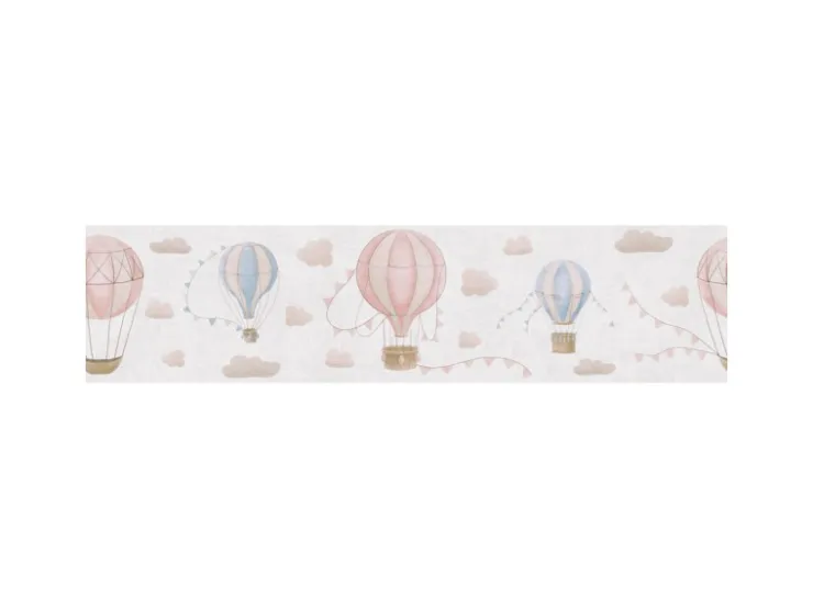 AS-Creation A.S. Creation Vlies-Bordüre Ballons 5 m x 0,13 m Beige-Rosa-Blau FSC®