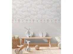 AS-Creation A.S. Creation Vlies-Bordüre Ballons 5 m x 0,13 m Beige-Rosa-Blau FSC®