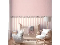 AS-Creation A.S. Creation Vlies-Bordüre Blümchen Vogel 5 m x 0,13 m Grün-Rosa-Lila FSC®