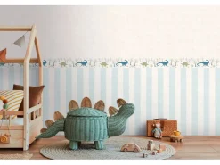AS-Creation A.S. Creation Vlies-Bordüre Dinos 5 m x 0,13 m Blau-Bunt-Grün FSC®
