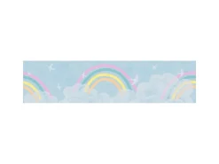 AS-Creation A.S. Creation Vlies-Bordüre Wolken Regenbogen 5 m x 0,13 m Bunt-Blau-Weiß FSC®* Bordüren