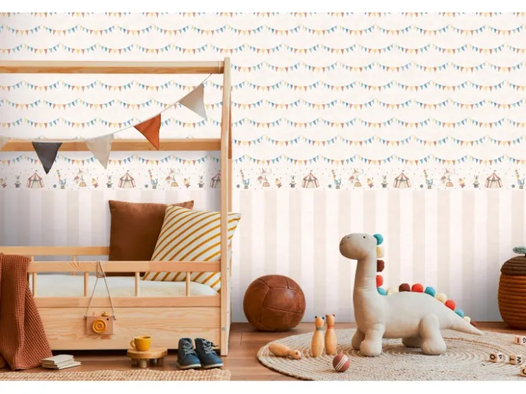 AS-Creation A.S. Creation Vlies-Bordüre Zirkus 5 m x 0,13 m Bunt-Beige FSC®* Bordüren