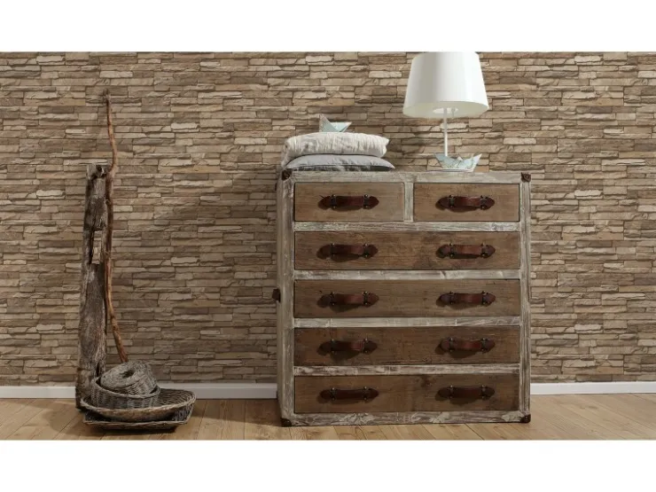 AS-Creation A.S. Creation Vliestapete Dekora Natur 6 Stein Braun FSC®