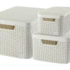 Curver Aufbewahrungsboxen Style 3-er Set Creme S + M + L* Aufbewahrung