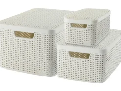 Curver Aufbewahrungsboxen Style 3-er Set Creme S + M + L* Aufbewahrung