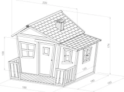 AXI Lisa Spielhaus Braun - Weiß 193 x 220 x 174 cm* Leitern