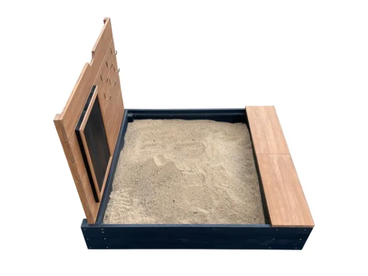 AXI Sandkasten Mandy Stauraum und Deckel Anthr. Braun 90 cm x 74 cm x 100 cm* Sitzbänke