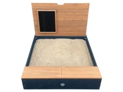 AXI Sandkasten Mandy Stauraum und Deckel Anthr. Braun 90 cm x 74 cm x 100 cm* Sitzbänke