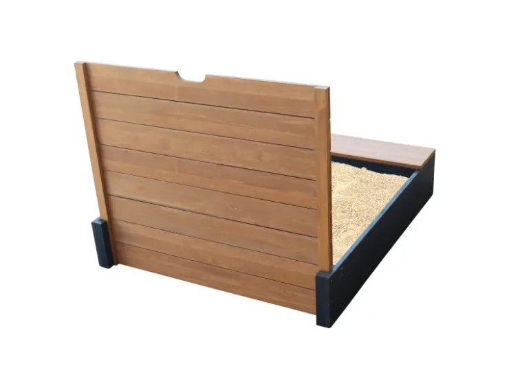 AXI Sandkasten Mandy Stauraum und Deckel Anthr. Braun 90 cm x 74 cm x 100 cm* Sitzbänke
