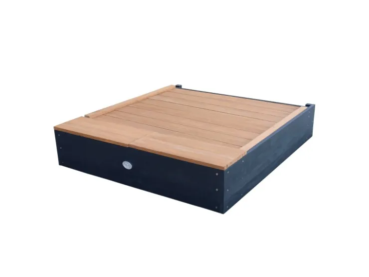 AXI Sandkasten Mandy Stauraum und Deckel Anthr. Braun 90 cm x 74 cm x 100 cm* Sitzbänke