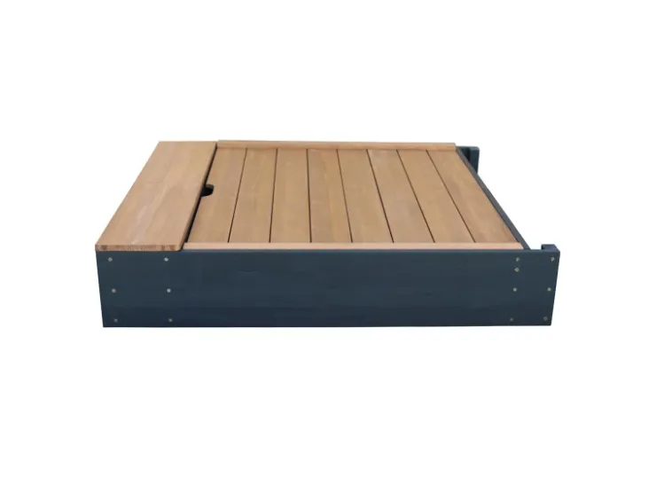 AXI Sandkasten Mandy Stauraum und Deckel Anthr. Braun 90 cm x 74 cm x 100 cm* Sitzbänke