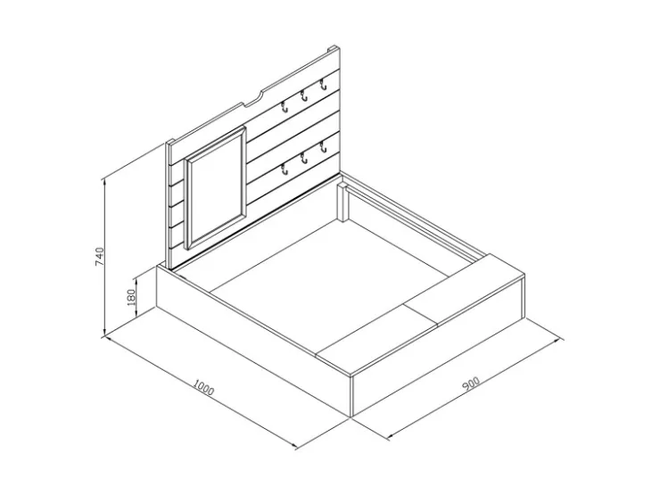 AXI Sandkasten Mandy Stauraum und Deckel Anthr. Braun 90 cm x 74 cm x 100 cm* Sitzbänke