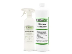 BactoDes MilchWeg Reiniger und Entferner Gegen Milchgeruch Buttersäure Fett- und Ölhaltige Produkte in 1L Flasche mit Misch- und Sprühflasche