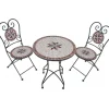 Garden Pleasure Balkon-Sitzgruppe Amarillo Mosaik Braun-Grau-Rot-Beige 3-tlg.* Mosaik