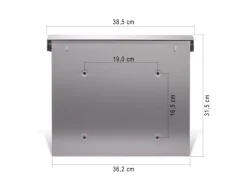 Banjado Briefkasten Edelstahl 38.5x31.5x12cm Ohne Zeitungsfach Inkl. Montagematerial Motiv Florale Tapete