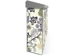 Banjado Briefkasten Edelstahl 38.5x31.5x12cm Ohne Zeitungsfach Inkl. Montagematerial Motiv Florale Tapete