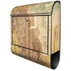 Banjado Design Briefkasten Schwarz Pulverbeschichtet 39x47x14cm 2 Schlüssel Mit Zeitungsfach Motiv Alte Tapeten