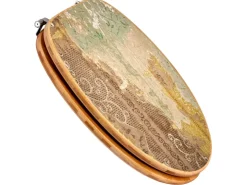 Banjado Design WC Sitz Bambus Toilettendeckel Toilettensitz Bambus Holz Klodeckel WC-Sitz Universal Scharnieren Motiv Alte Tapeten* Tapezierzubehör