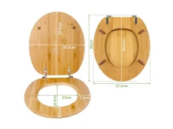 Banjado Design WC Sitz Bambus Toilettendeckel Toilettensitz Bambus Holz Klodeckel WC-Sitz Universal Scharnieren Motiv Alte Tapeten* Tapezierzubehör