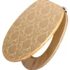 Banjado Design WC Sitz Bambus Toilettendeckel Toilettensitz Bambus Holz Klodeckel WC-Sitz Universal Scharnieren Motiv Tapete Beige* Tapezierzubehör