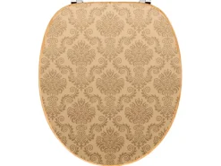 Banjado Design WC Sitz Bambus Toilettendeckel Toilettensitz Bambus Holz Klodeckel WC-Sitz Universal Scharnieren Motiv Tapete Beige* Tapezierzubehör