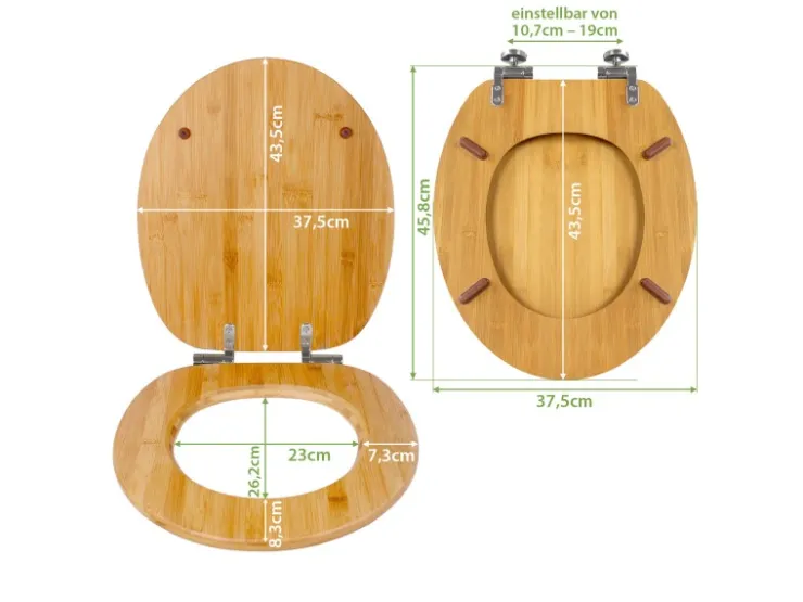 Banjado Design WC Sitz Bambus Holz Toilettendeckel Mit Absenkautomatik Klodeckel WC-Sitz Soft Close Mit Motiv Alte Tapeten* Tapezierzubehör