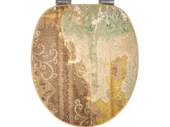 Banjado Design WC Sitz Bambus Holz Toilettendeckel Mit Absenkautomatik Klodeckel WC-Sitz Soft Close Mit Motiv Alte Tapeten* Tapezierzubehör