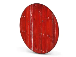 Banjado Magnettafel Rund Größe 47cm Magnetwand Schwarz Aus Metall Magnetpinnwand Pinnwand Motiv Rote Holzlatten* Wanddekoration|Pinnwände