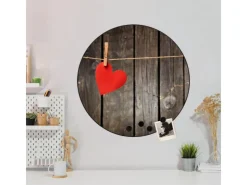 Banjado Magnettafel Rund Größe 47cm Magnetwand Schwarz Aus Metall Magnetpinnwand Pinnwand Motiv Kurznachricht