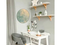 Banjado Magnettafel Rund Größe 47cm Magnetwand Schwarz Aus Metall Magnetpinnwand Pinnwand Motiv Patina Grün