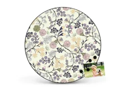 Banjado Magnettafel Rund Größe 47cm Magnetwand Schwarz Aus Metall Magnetpinnwand Pinnwand Motiv Florale Tapete