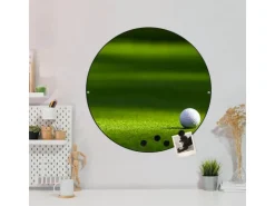 Banjado Magnettafel Rund Größe 47cm Magnetwand Schwarz Aus Metall Magnetpinnwand Pinnwand Motiv Einsamer Golfball* Pinnwände