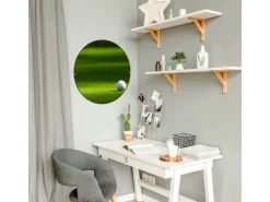 Banjado Magnettafel Rund Größe 47cm Magnetwand Schwarz Aus Metall Magnetpinnwand Pinnwand Motiv Einsamer Golfball* Pinnwände