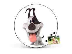 Banjado Magnettafel Rund Größe 47cm Magnetwand Schwarz Aus Metall Magnetpinnwand Pinnwand Motiv Comic-Hund* Pinnwände