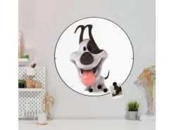 Banjado Magnettafel Rund Größe 47cm Magnetwand Schwarz Aus Metall Magnetpinnwand Pinnwand Motiv Comic-Hund* Pinnwände