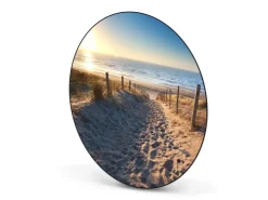 Banjado Magnettafel Rund Größe 47cm Magnetwand Schwarz Aus Metall Magnetpinnwand Pinnwand Motiv Nordseestrand* Pinnwände
