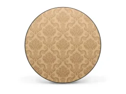 Banjado Magnettafel Rund Größe 47cm Magnetwand Schwarz Aus Metall Magnetpinnwand Pinnwand Motiv Tapete Beige* Pinnwände