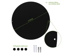 Banjado Magnettafel Rund Größe 47cm Magnetwand Schwarz Aus Metall Magnetpinnwand Pinnwand Motiv Tapete Beige* Pinnwände