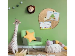 Banjado Magnettafel Rund Größe 47cm Magnetwand Schwarz Aus Metall Magnetpinnwand Pinnwand Motiv Tapete Beige* Pinnwände