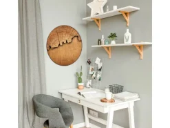 Banjado Magnettafel Rund Größe 47cm Magnetwand Schwarz Aus Metall Magnetpinnwand Pinnwand Motiv Holz* Pinnwände