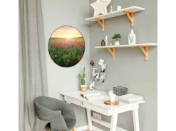 Banjado Magnettafel Rund Größe 47cm Magnetwand Schwarz Aus Metall Magnetpinnwand Pinnwand Motiv Sommerfeld* Pinnwände