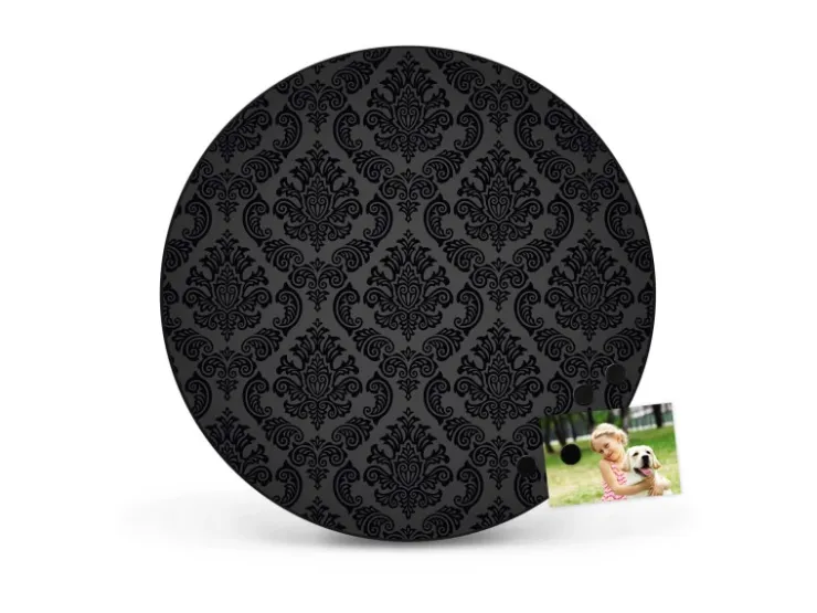 Banjado Magnettafel Rund Größe 47cm Magnetwand Schwarz Aus Metall Magnetpinnwand Pinnwand Motiv Black Deluxe* Pinnwände